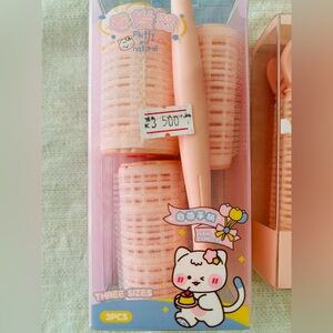 New Pink Hair Curlers Set